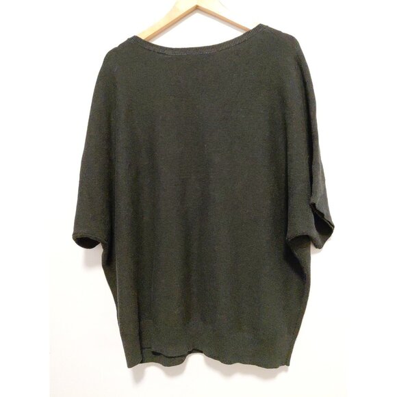 Quince Womens Knit Short Sleeve Organic Cotton Cashmere Blend Top Charcoal Grey - Picture 7 of 9